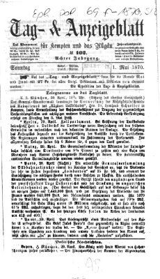 Tag- und Anzeigeblatt für Kempten und das Allgäu Sonntag 1. Mai 1870