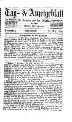 Tag- und Anzeigeblatt für Kempten und das Allgäu Donnerstag 12. Mai 1870