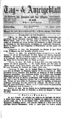 Tag- und Anzeigeblatt für Kempten und das Allgäu Donnerstag 16. Juni 1870