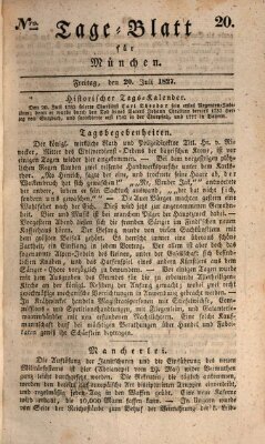 Tags-Blatt für München (Münchener Tagblatt) Freitag 20. Juli 1827