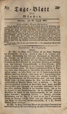 Tags-Blatt für München (Münchener Tagblatt) Dienstag 28. August 1827