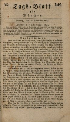 Tags-Blatt für München (Münchener Tagblatt) Montag 19. November 1827