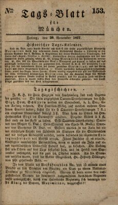 Tags-Blatt für München (Münchener Tagblatt) Freitag 30. November 1827