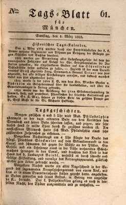 Tags-Blatt für München (Münchener Tagblatt) Samstag 1. März 1828