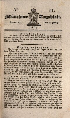 Münchener Tagblatt Sonntag 22. März 1829