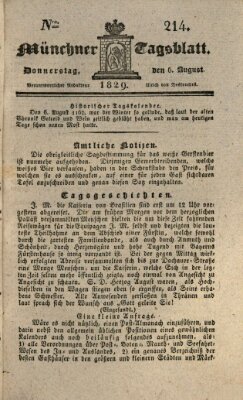 Münchener Tagblatt Donnerstag 6. August 1829