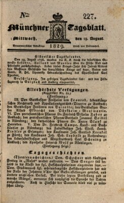 Münchener Tagblatt Mittwoch 19. August 1829