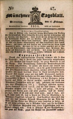 Münchener Tagblatt Dienstag 16. Februar 1830