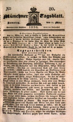 Münchener Tagblatt Sonntag 21. März 1830