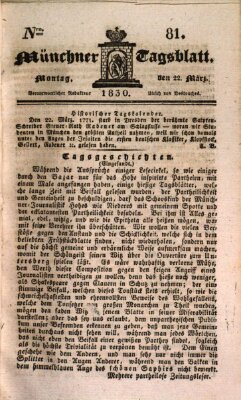Münchener Tagblatt Montag 22. März 1830