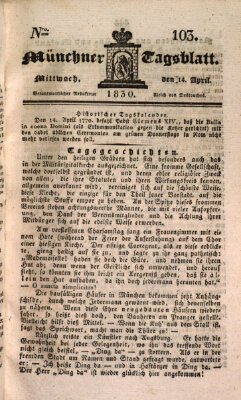 Münchener Tagblatt Mittwoch 14. April 1830