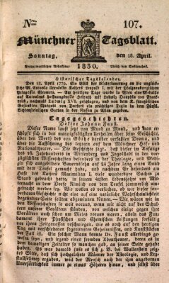Münchener Tagblatt Sonntag 18. April 1830
