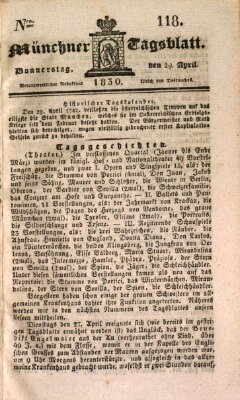 Münchener Tagblatt Donnerstag 29. April 1830