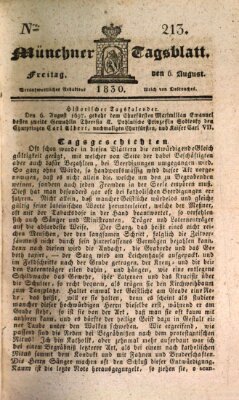Münchener Tagblatt Freitag 6. August 1830