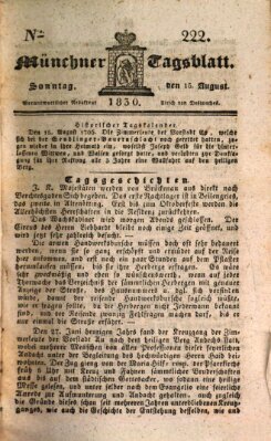 Münchener Tagblatt Sonntag 15. August 1830
