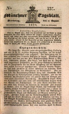 Münchener Tagblatt Dienstag 31. August 1830