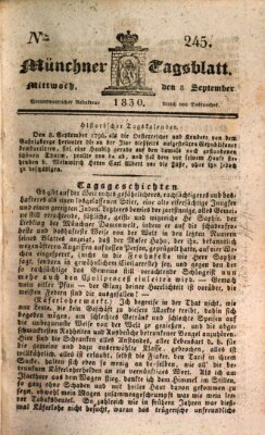 Münchener Tagblatt Mittwoch 8. September 1830