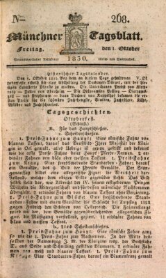 Münchener Tagblatt Freitag 1. Oktober 1830