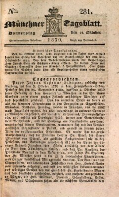 Münchener Tagblatt Donnerstag 14. Oktober 1830