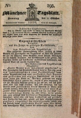 Münchener Tagblatt Sonntag 31. Oktober 1830