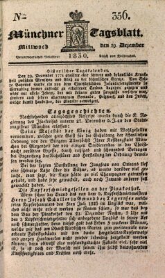 Münchener Tagblatt Mittwoch 29. Dezember 1830
