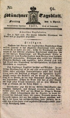 Münchener Tagblatt Freitag 8. April 1831