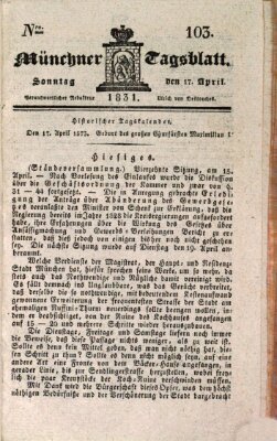 Münchener Tagblatt Sonntag 17. April 1831