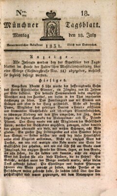 Münchener Tagblatt Montag 18. Juli 1831