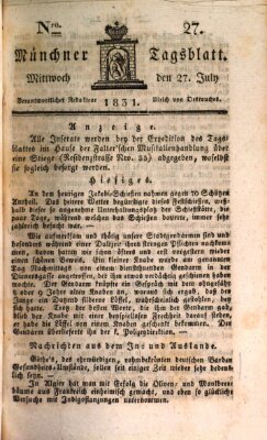 Münchener Tagblatt Mittwoch 27. Juli 1831