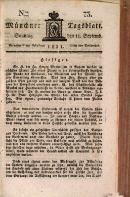 Münchener Tagblatt Sonntag 11. September 1831