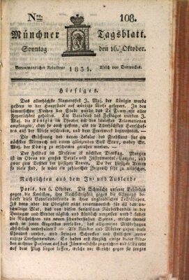 Münchener Tagblatt Sonntag 16. Oktober 1831
