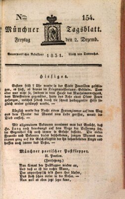 Münchener Tagblatt Freitag 2. Dezember 1831