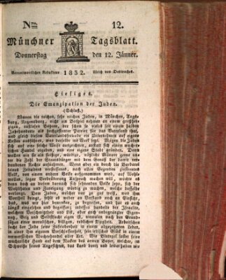 Münchener Tagblatt Donnerstag 12. Januar 1832