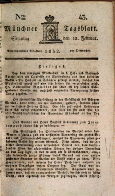 Münchener Tagblatt Sonntag 12. Februar 1832