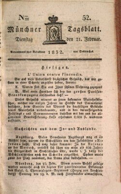 Münchener Tagblatt Dienstag 21. Februar 1832