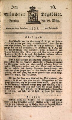 Münchener Tagblatt Freitag 16. März 1832
