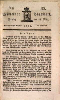 Münchener Tagblatt Freitag 23. März 1832
