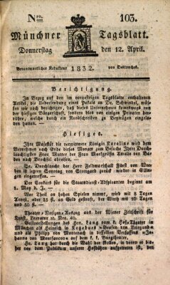 Münchener Tagblatt Donnerstag 12. April 1832
