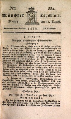 Münchener Tagblatt Montag 13. August 1832