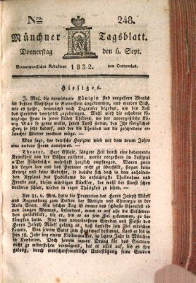 Münchener Tagblatt Donnerstag 6. September 1832