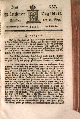 Münchener Tagblatt Samstag 15. September 1832