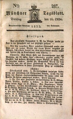 Münchener Tagblatt Dienstag 16. Oktober 1832
