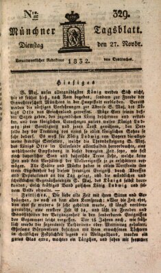Münchener Tagblatt Dienstag 27. November 1832