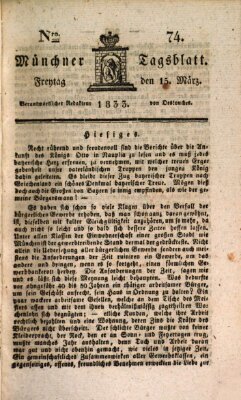 Münchener Tagblatt Freitag 15. März 1833