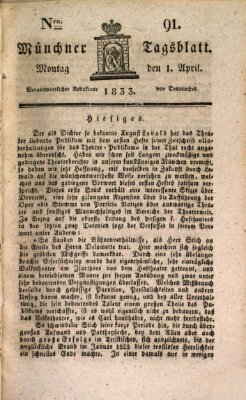 Münchener Tagblatt Montag 1. April 1833