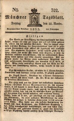 Münchener Tagblatt Freitag 22. November 1833