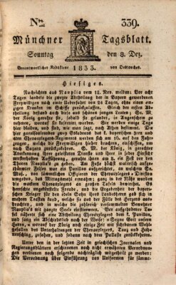 Münchener Tagblatt Sonntag 8. Dezember 1833