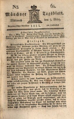 Münchener Tagblatt Mittwoch 5. März 1834