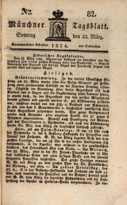 Münchener Tagblatt Sonntag 23. März 1834