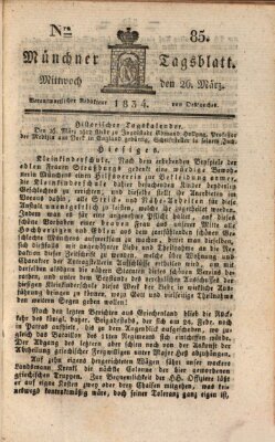 Münchener Tagblatt Mittwoch 26. März 1834